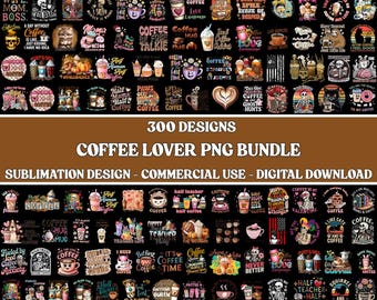 Coffee Lover PNG-bundel, grappige citaten, bekerafbeeldingen, sublimatie, digitale download