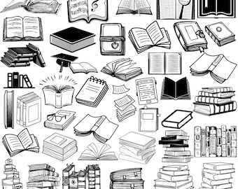Books SVG Cut Files, Reading (svg, png, eps, dxf)