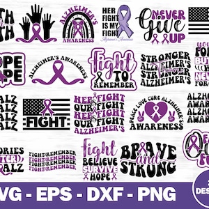 Alzheimer&#39;s Awareness Svg Bundle, Purple Ribbon Svg, Alzheimers Awareness, Memories Matters, Alaheimers Warrior svg, Alzheimer&#39;s Support svg