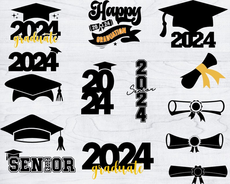 Graduation Cap Bundle SVG Class of 2024 Congrats Senior College Grad ...