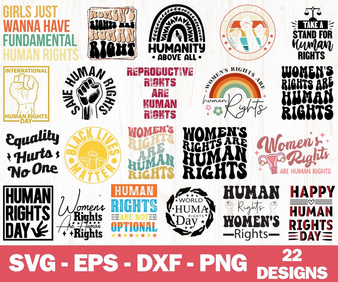 Human Rights SVG Bundle: Shirt Designs (digital Download) - Etsy