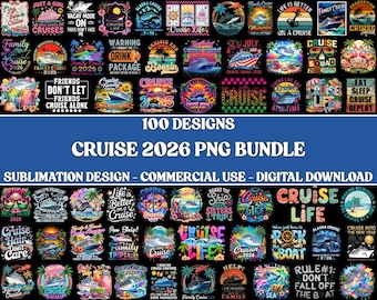 100+ Cruise 2026 PNG Bundle, Family Cruise Designs, Girl Trip Clipart, Digital Download