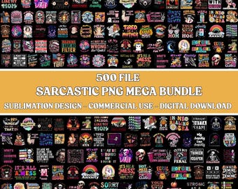 Sarcastic Quotes PNG Bundle, Funny Adult Humor Designs (Digital File)