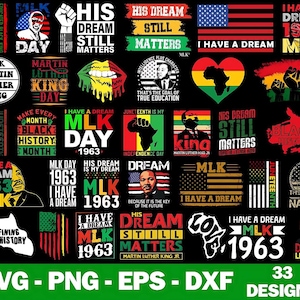 Mlk Tag svg Bündel, ich habe einen Traum mlk svg, Martin-Luther-King-Svg png, schwarze Geschichte Monat svg, Blm svg, afroamerikanische Flagge svg, Cricut