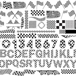 Racing Flag SVG Bundle: Checkered ClipArt, Stripes, Cut Files