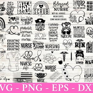 Krankenschwester SVG Bundle: Life Zitate, Stethoskop, Herz (Digitaler Download)