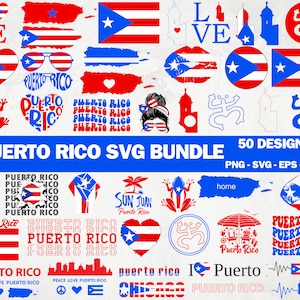 Ensemble Svg Porto Rico, Svg Boricua, Svg Latina, PNG Porto Rico, Grenouille Porto Rico, Svg Taino, Svg Garita, Svg Drapeau Porto, Svg Coqui
