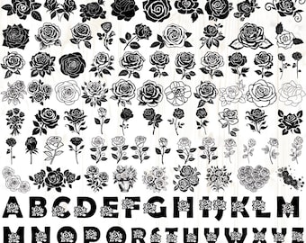 Rose SVG Bundle: 100 Flower Cut Files for Cricut
