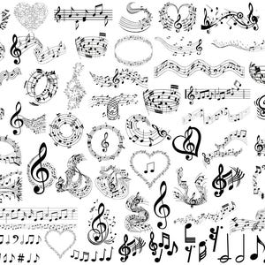 MUSIKNOTEN SVG, Musiknoten Bundle SVG, Musiknoten Clipart, Musiknoten Schnittdateien für Cricut, Musiknoten Vektor