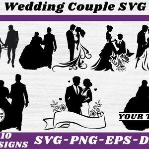 Wedding SVG Bundle, Bride and Groom SVG, Husband Wife Svg, Engagement svg, Married Couple Svg, Bride svg, Groom svg, Silhouettes,