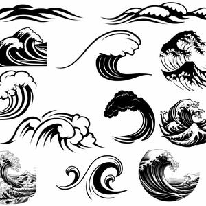 WAVE SVG, Wave Svg Cut Files For Cricut, Wave Clipart, Waves Svg Cut Files, Ocean Waves svg .