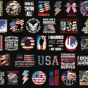 Patriotic Veteran PNG Bundle, Military Bundle Png, Veteran USA Military Design, Veteran Day Png, 4th of July Army Png, Sublimation Design