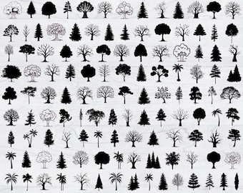 100+ Tree SVG Bundle: Forest Silhouette Clipart (Digital Download)