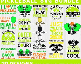 Pickleball T-Shirt Design SVG Bundle (20 Files)