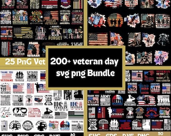 Veteran USA Military PNG Bundle: Patriotic Designs (Digital Download)