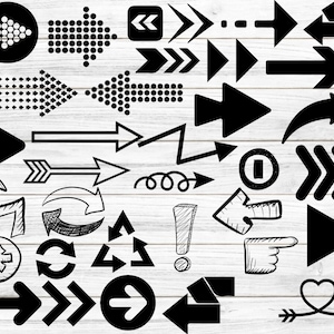 Pijlen SVG-bundel, handgetekende pijlen, gesneden bestanden (Cricut, silhouet)
