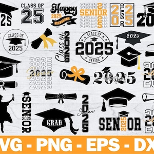 2025 Graduación SVG, birrete de graduación, certificado de graduación, diploma, adorno para pastel, centro de mesa de graduación, descarga digital instantánea