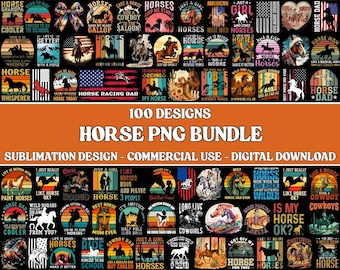 Horse Png Bundle, Shirt Graphics, Funny Quotes, Farm Coquette Horses, Digital Download