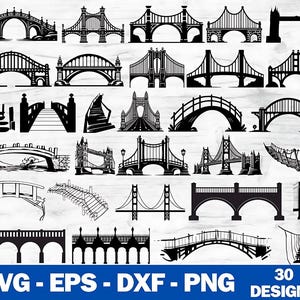 Bridge Svg, Bridge Cricut, Bridge Cut File, Bridge Svg Bundle, Bridge Silhouette, Instant Download, Bridge Clipart, Vector, Png