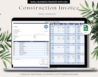 Construction Invoice Template: Project Cost Breakdown (Excel)