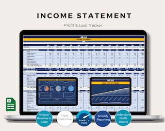 Income Statement Generator Excel Template Bookkeeping Financial Report Builder Accounting Spreadsheet Digital Download