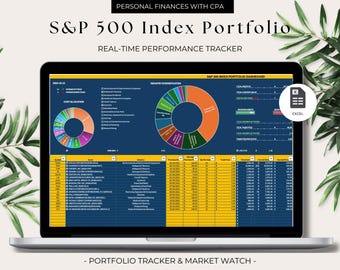 S&P 500 Index Tracker: Real-Time Excel Template (Digital Download)