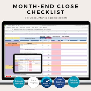 Lista kontrolna zamknięcia miesiąca dla księgowych i księgowych Szablon programu Excel do księgowości do pobrania w wersji cyfrowej