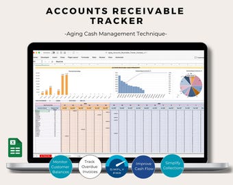 Accounts Receivable Tracker Invoice Management Bookkeeping Excel Template Digital Download