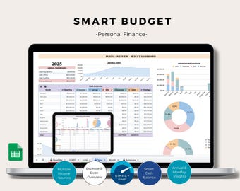 Plantilla de Google Sheets para planificación presupuestaria: seguimiento financiero semanal, mensual y anual