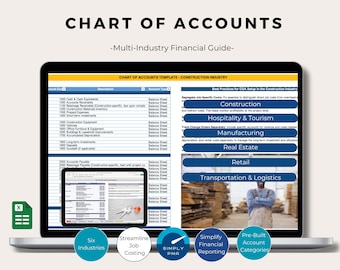 Chart of Accounts Excel Template Financial Statement Setup Multi Industry Accounting Guide Digital Download