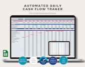 Daily Cash Flow Tracker Automated 365 Day Excel Spreadsheet Template Business Finance Budget Tool