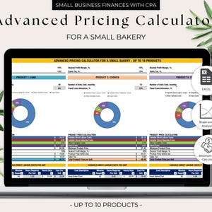 Pricing Calculator for a Bakery - Excel Dashboard Template with Break-Even and Profitability Analysis