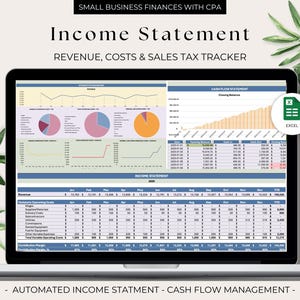 Income Statement Excel Template: Small Business Profit and Loss Tracker (Digital Download)