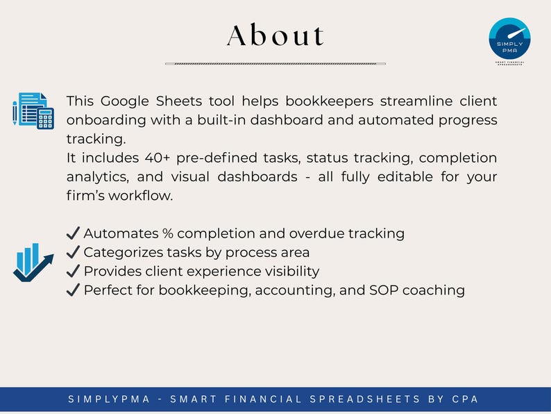 Bookkeeping Client Onboarding Workflow Google Sheets Template Process ...
