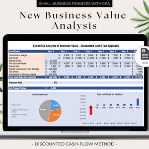 Small Business Valuation Tool: Discounted Cash Flow Analysis (MS Excel Digital Download