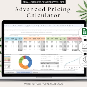 Pricing Calculator Excel Template: Small Business Break-Even Analysis (Digital Download)