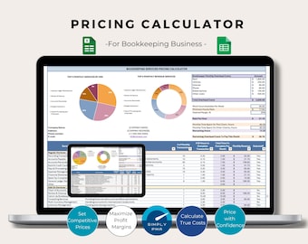 Bookkeeper Pricing Calculator Monthly Service Rate Excel Google Sheets Template Accounting Digital Download