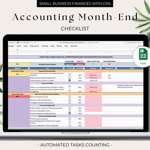 Checklist maandafsluiting voor boekhouders en accountants, Excel-sjabloon