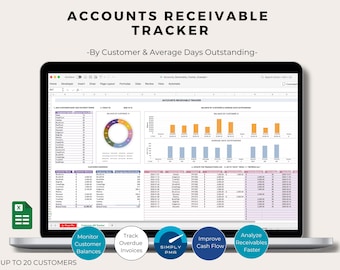 Accounts Receivable Tracker Excel Template Bookkeeping Invoice Payment Log Financial Management Digital Download