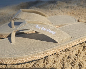 Mainlander" Hemp sandals made from hemp, hyacinth grass and natural latex rubber