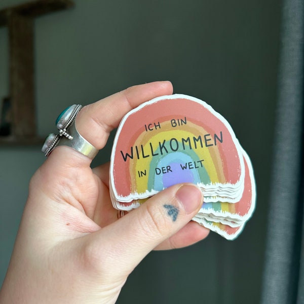 Sticker “Ich bin willkommen in der Welt”, Laptop-Sticker, Aufkleber, Planer-Sticker, Mentale Gesundheit, Affirmation