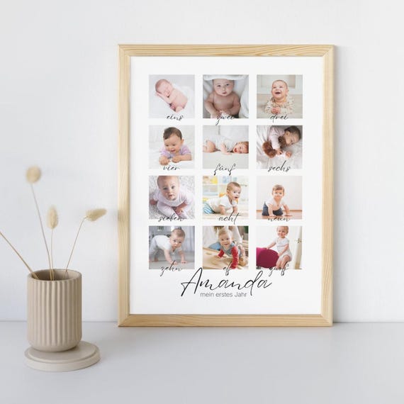 Mein erstes Jahr Poster, Geburtstagsposter, First Year Poster, Fotoposter, Fotocollage, personalisiert