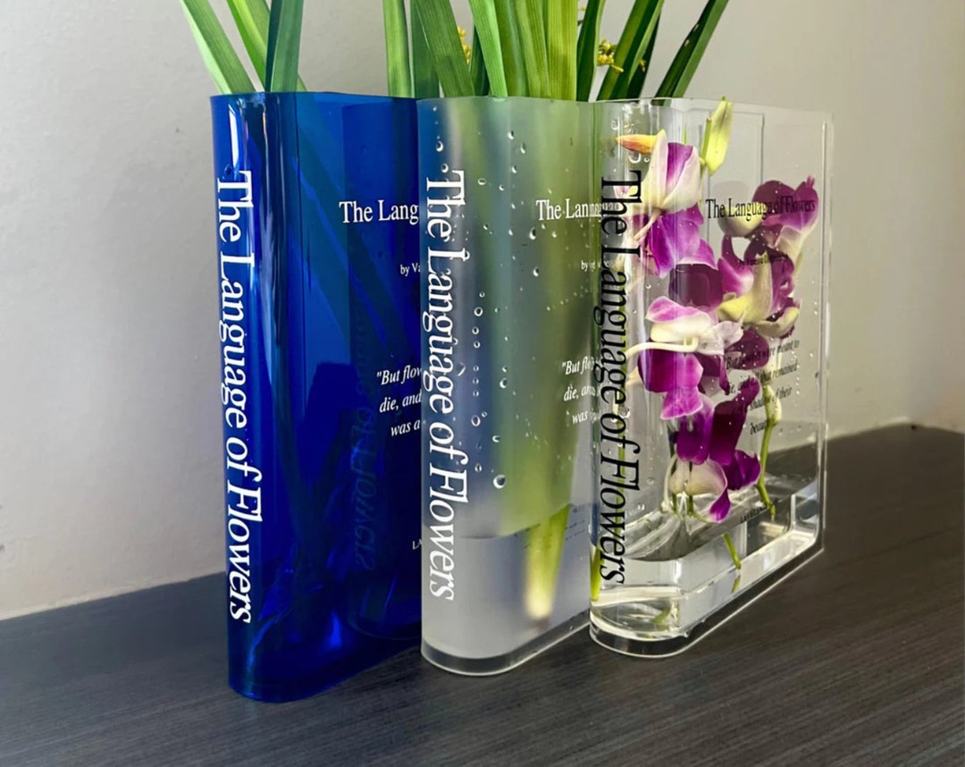 Custom Acrylic Book Vase for Flowers Bookshelf Decor Modern Etsy UK