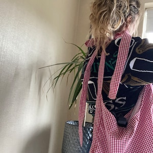 Handmade gingham tote bow tie bag