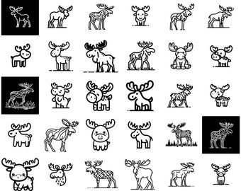 alce SVG tagliare bundle di file cricut incisione laser cutter
