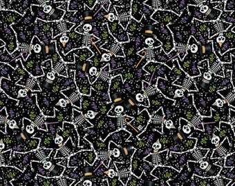 Spooky Cute Halloween - Dancing Skeletons - Black by Mary Engelbreit