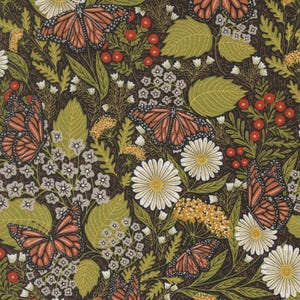Bee Garden Metallic Black 48412 21M by Gingiber for Moda Quilt Fabric