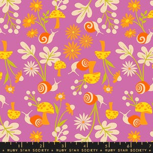 Animal Animal Heliotrope RS5163 15 Ruby Star Snail Garden Quilt Fabric