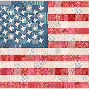 Americana Lori Holt Scrappy American Flag Quilt Kit 65.5&quot; x 105&quot;