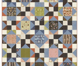 Night Owl Stern Patched Quilt Kit 64.5 "x 76.5" von Gingiber